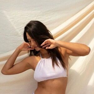 Free People x Stone Fox Swim Orchid Terry Piper Top Sola Bottom Bikini Set Small